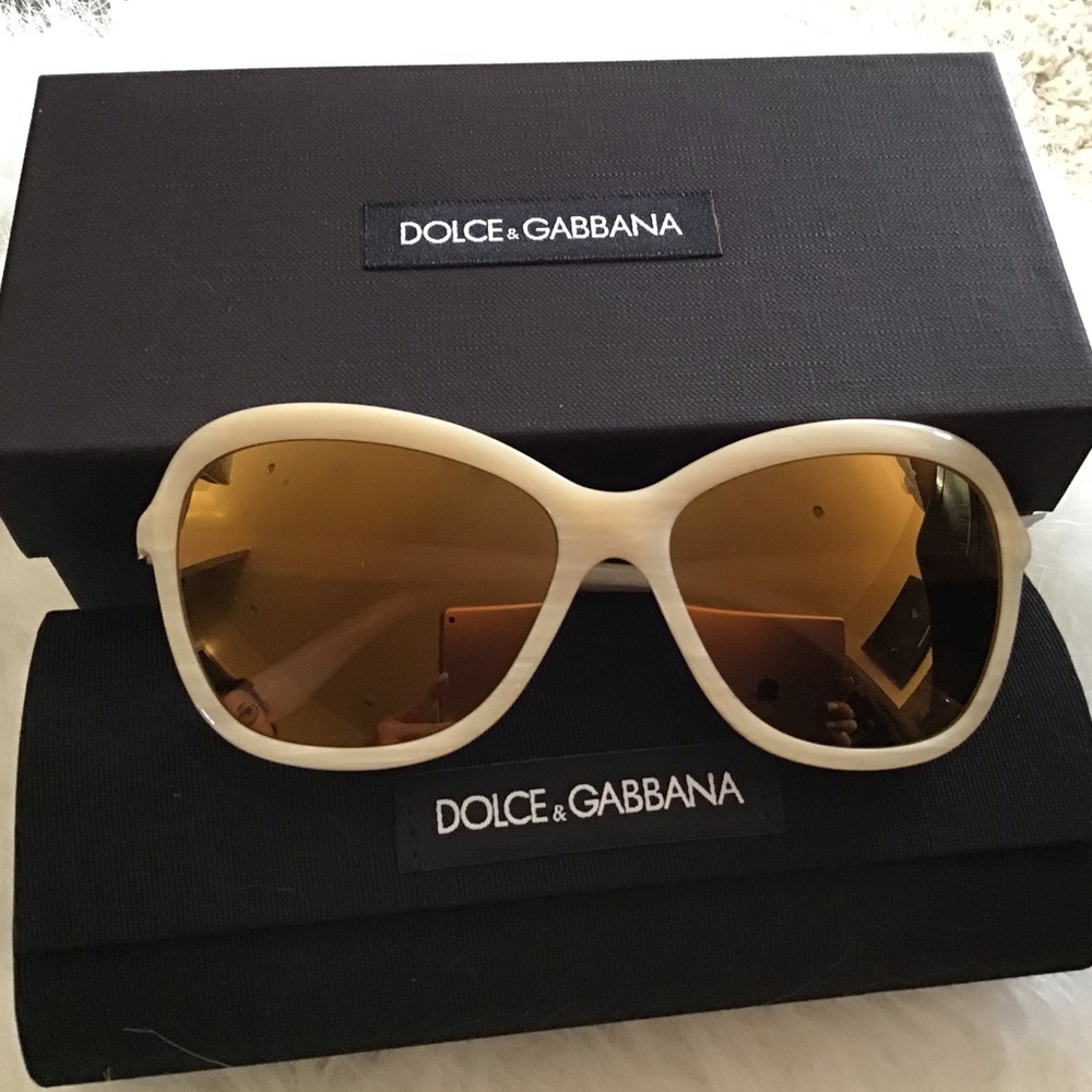Dolce & Gabbana Beige Butterfly Glasses NEW
